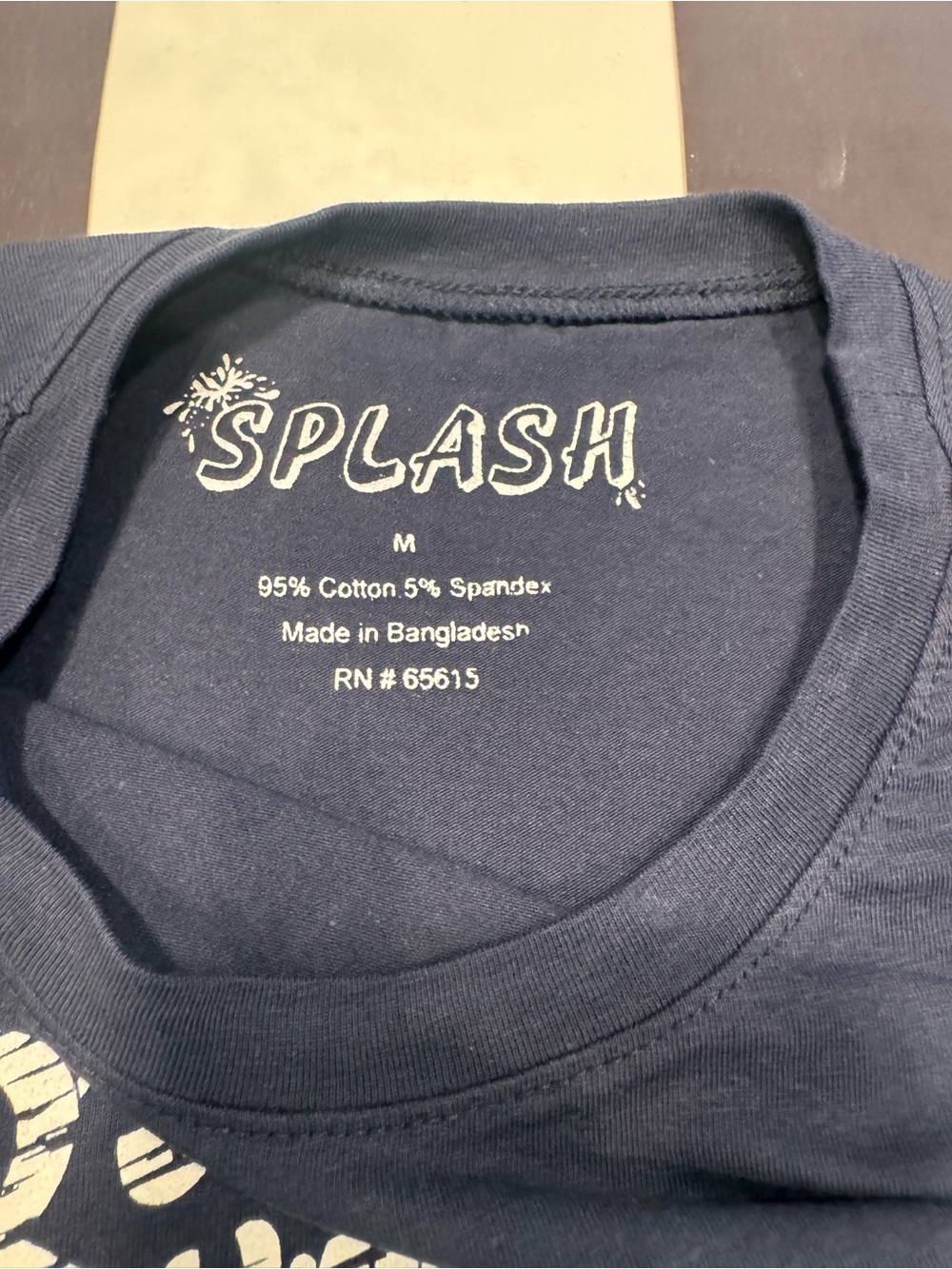 Splash Navy T-Shirt with White Logo - Picture 3 of 3